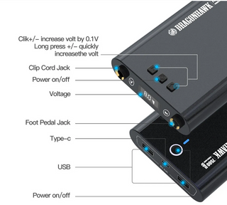 Fuente de alimentación para tatuajes con cargador portátil Dragonhawk