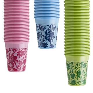 Vasos de plástico Floral - Monoart®
