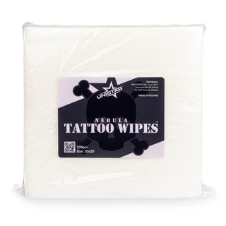 Toallitas húmedas para tatuajes UNISTAR NEBULA, 100 unidades 20x20cm